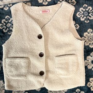 Kids Cream Fleece Vest